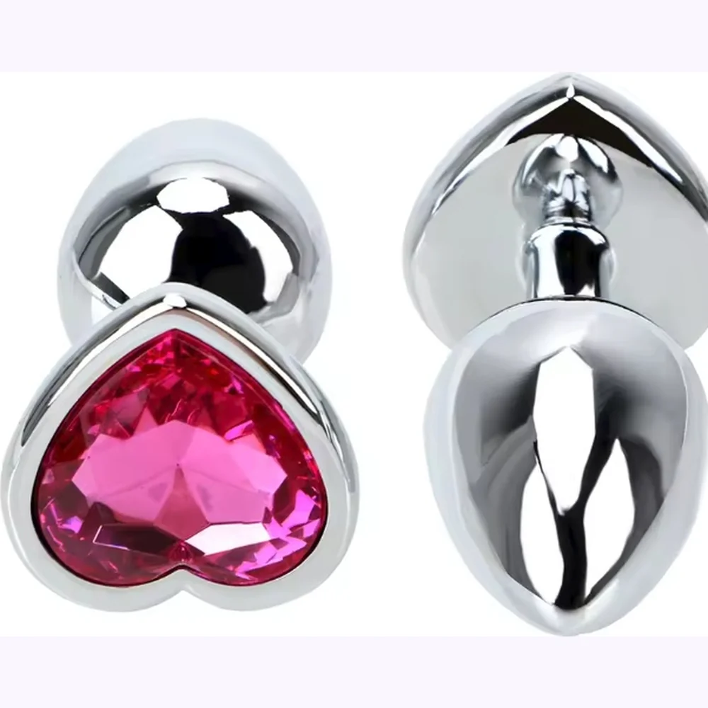 Plug Anal Metálico con Joya Corazón Cristal